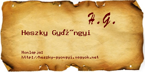Heszky Gyöngyi névjegykártya